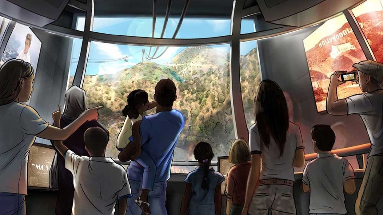 warner bros. propose aerial tramway to LA Hollywood sign