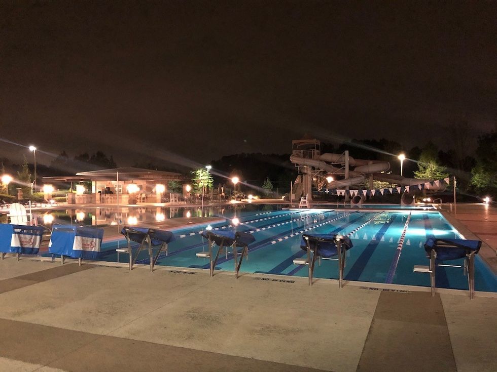 water park at night