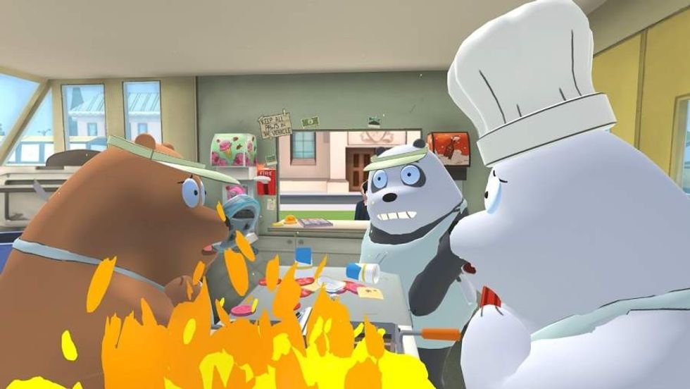 we bare bears food truck on fire