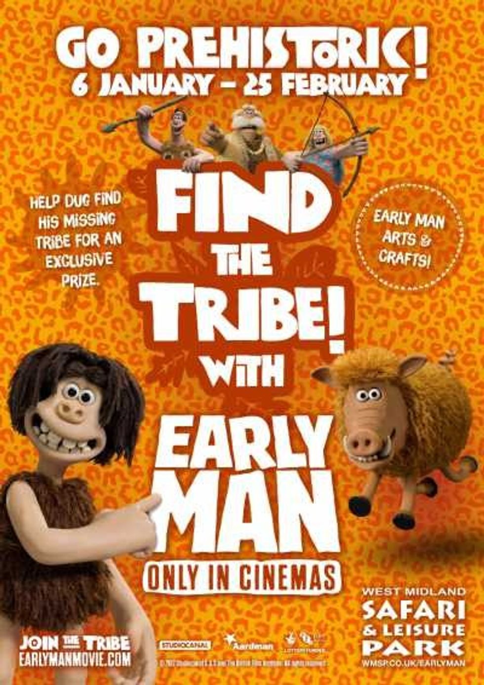 west midland safari park poster for early man aardman activities