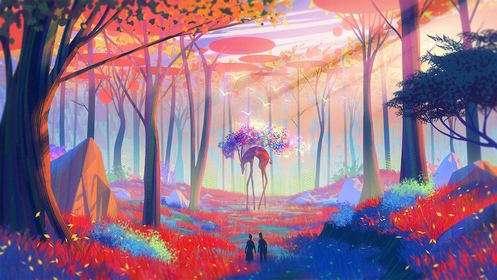 Weta concept art Aura forest at the edge of the sky