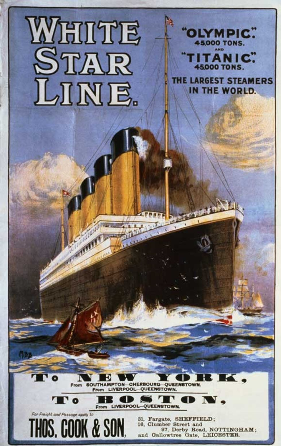 white star line poster with titanic
