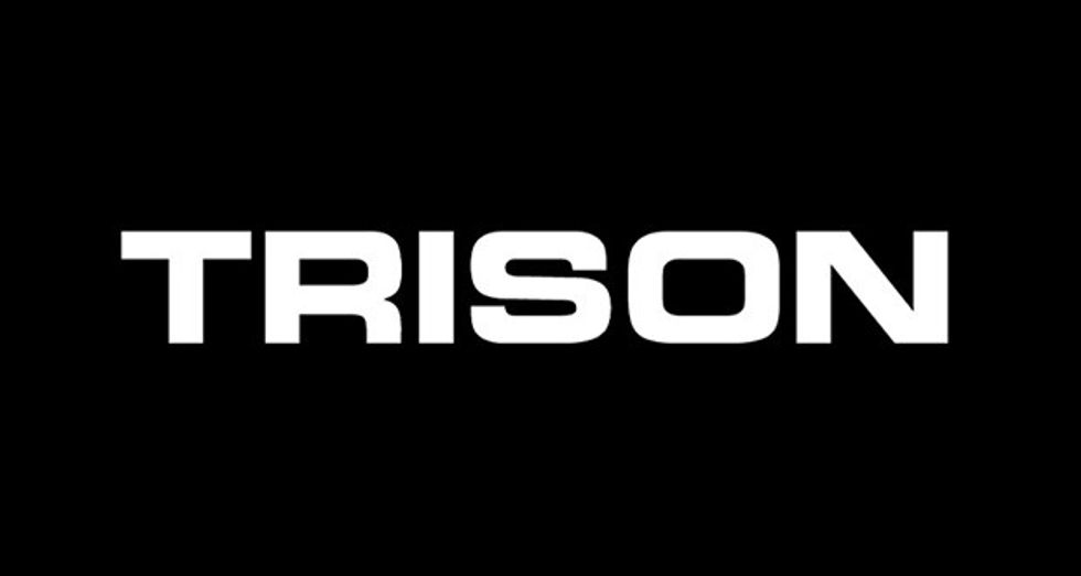 White text "TRISON" on a black background.
