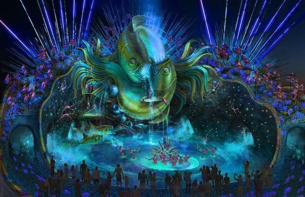 WhiteWater-Cirque-du-Soleil-waterpark_HIgh-Dive-attraction-night