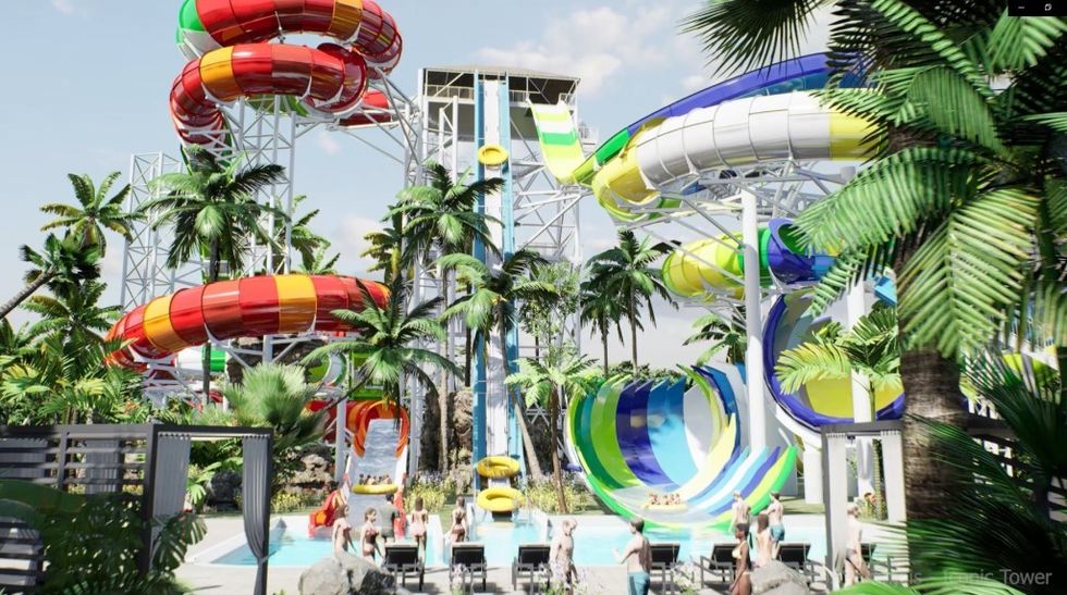 WhiteWater Thermas dos Laranjais new slide tower render