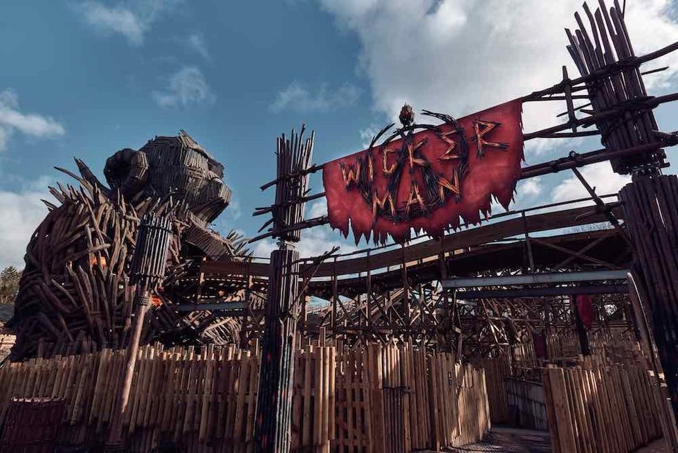 wicker man wooden roller coaster at at alton towers resort