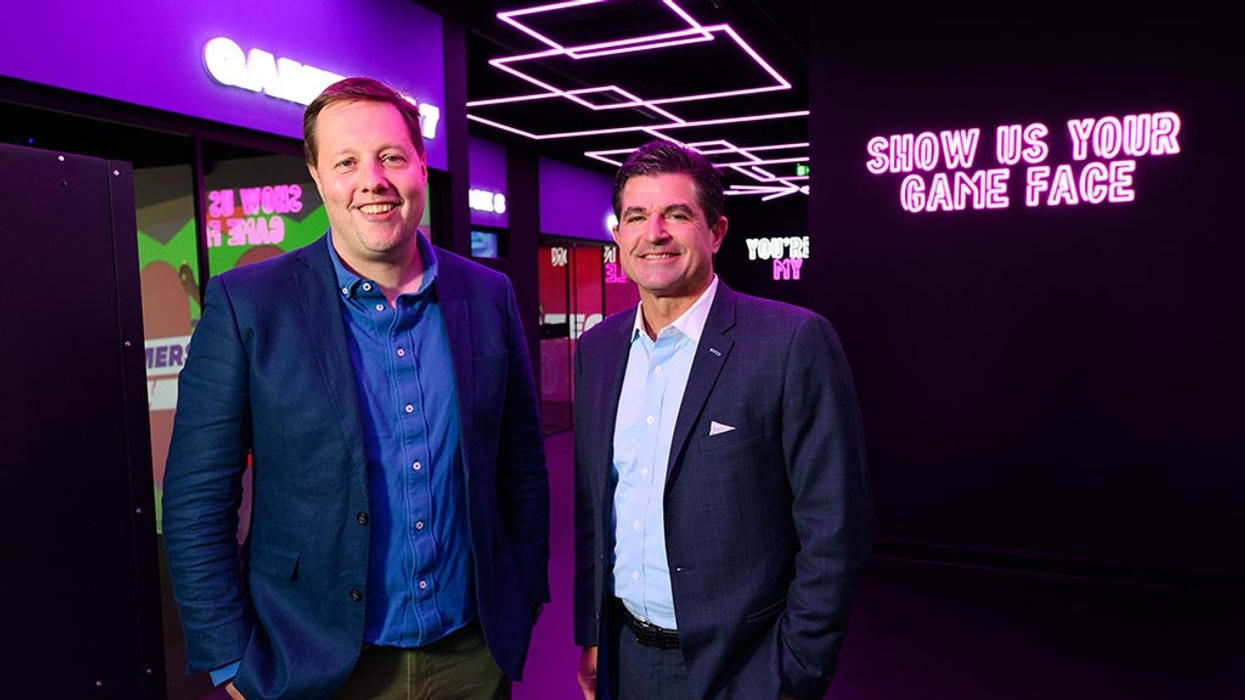 Will Dean CEO Immersive Gamebox and Scott O'Neil CEO Merlin Entertainments announce partnership