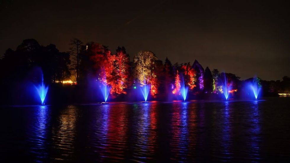 Windsor Great Park Illuminated - blue fountains