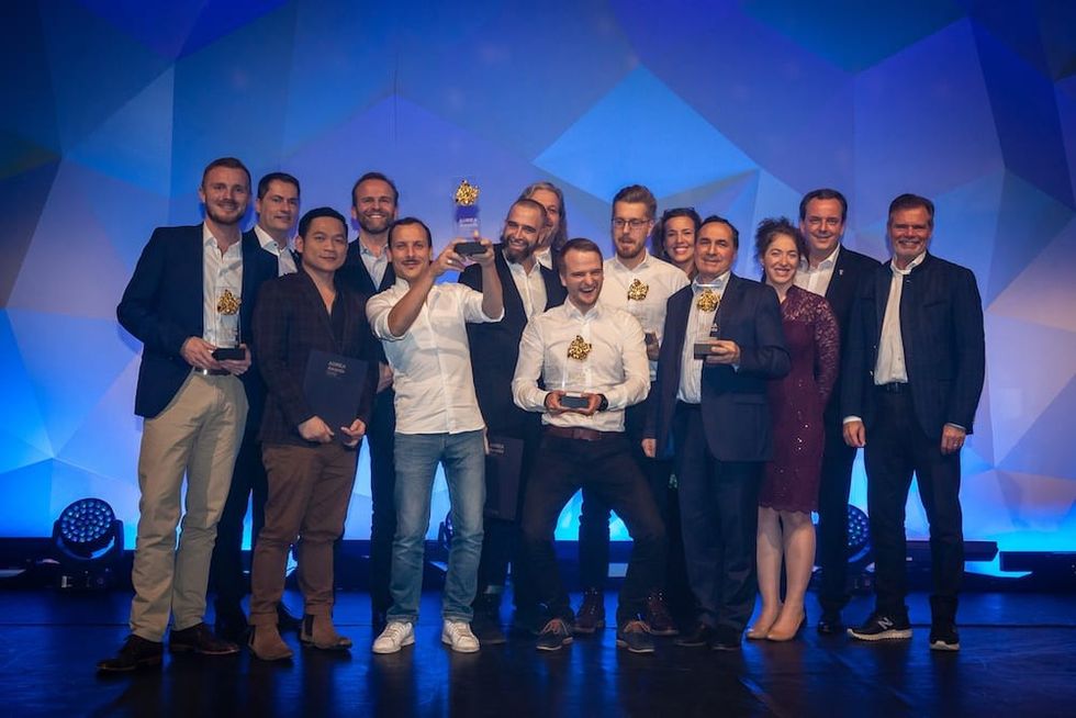 Winners and Judging panel at the AUREA Awards held at Europa Park, MackMedia
