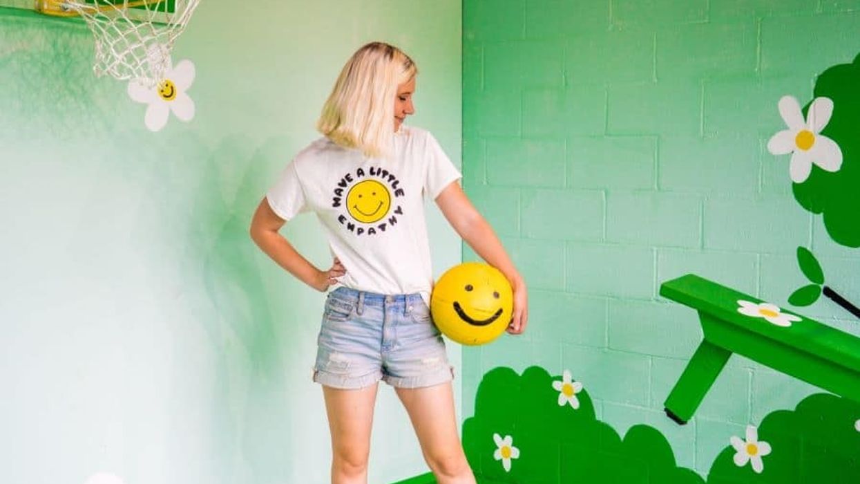 Woman standing in childhood play room at Museum of Memories in Mall of America