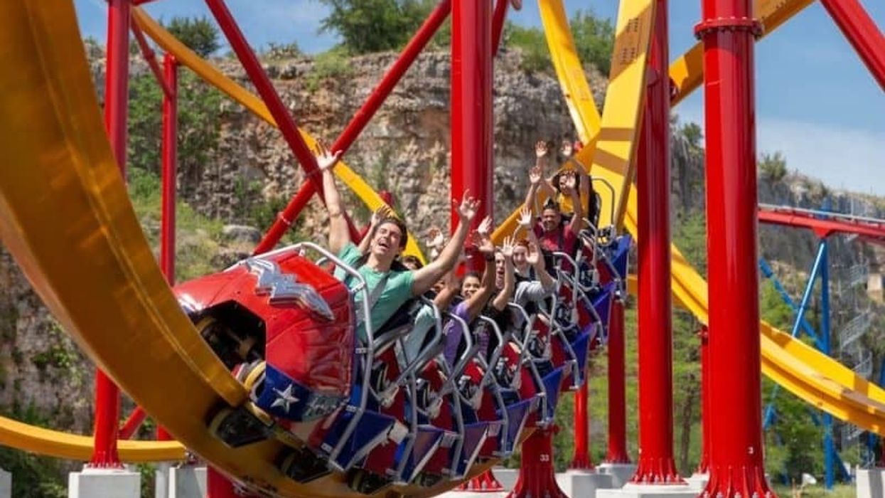 Wonder Woman coaster at Six Flags Fiesta Texas