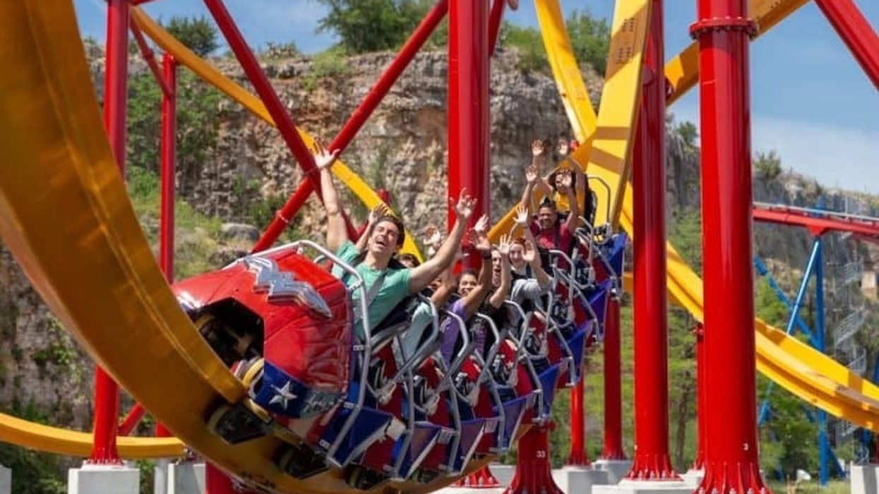 Wonder Woman coaster at Six Flags Fiesta Texas