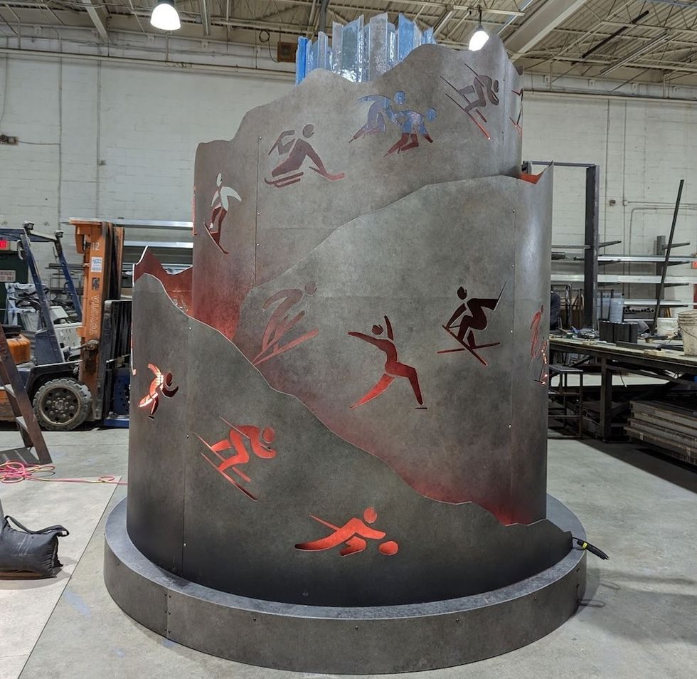 World University Games cauldron at Adirondack Studios