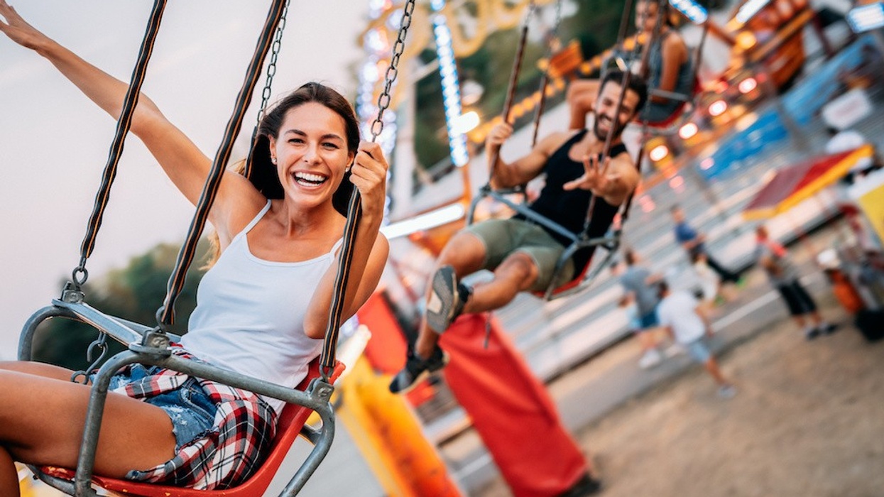 Young couple enjoying in first date