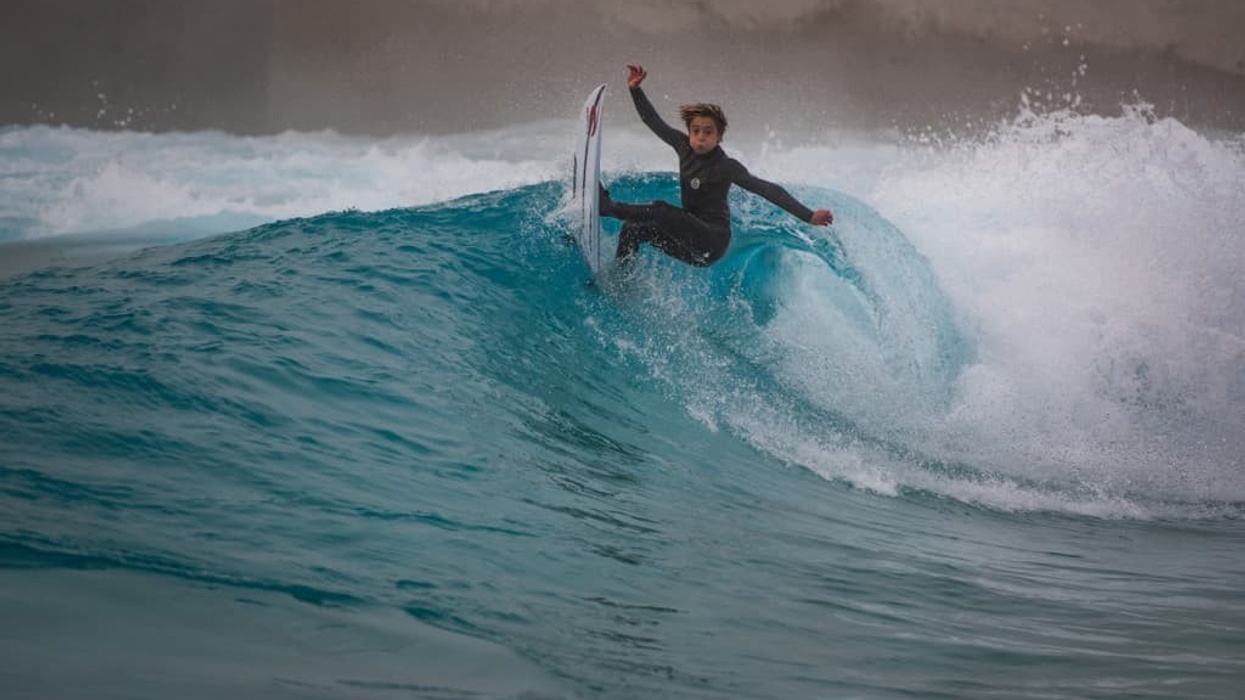 young surfer at The Wave, Bristol's new inland surfing destination