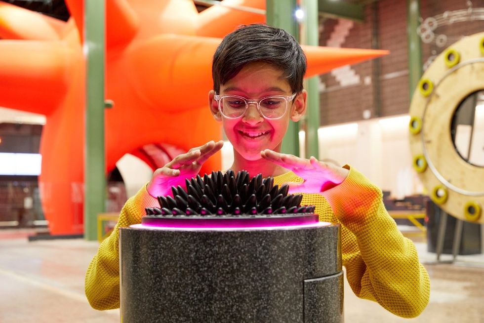 young visitor at railway museum's wonderlab