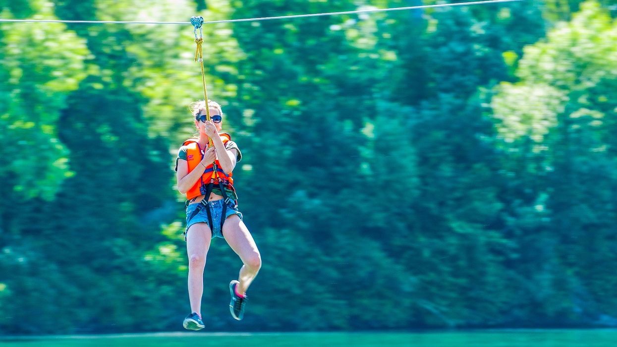 Zipline over river