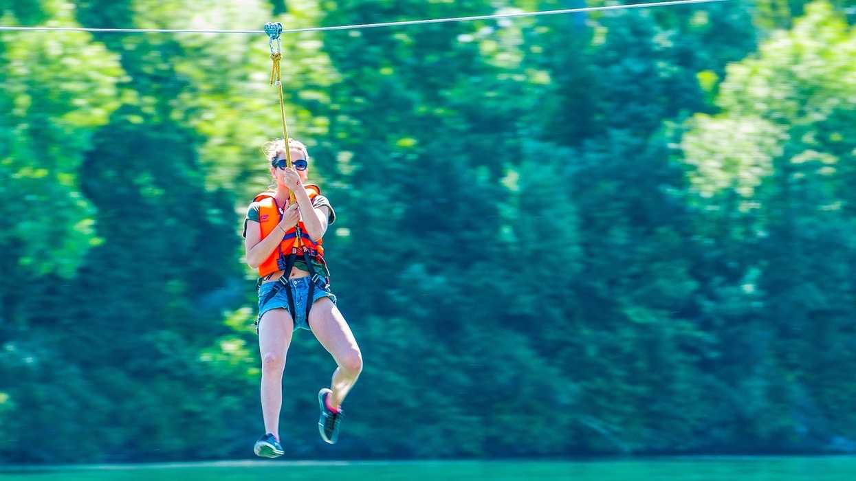 Zipline over river