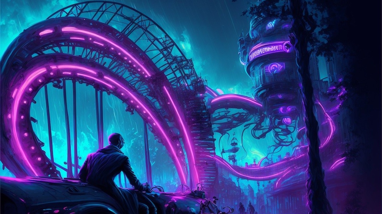 Zoe_Thatcher_cyberpunk_theme_park_AI design