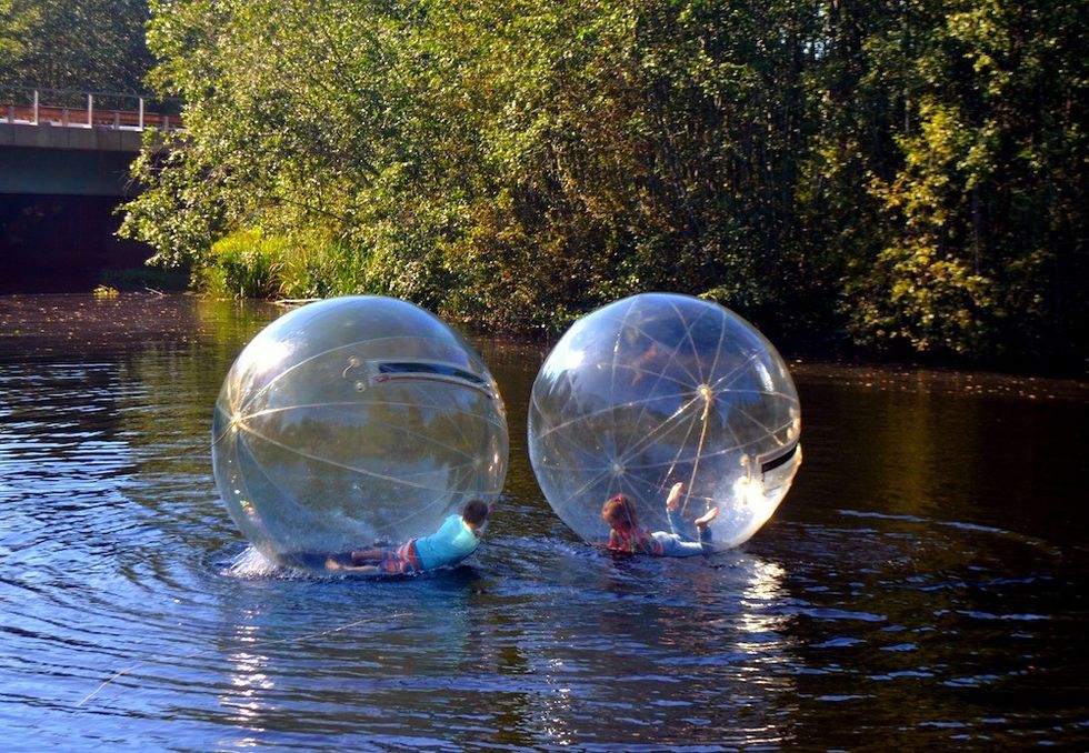 Zorbing on water active entertainment