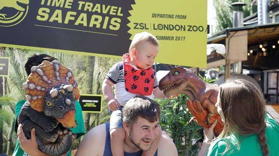ZSL London Zoo time travel pop up age cy to promote Zoorassic Park