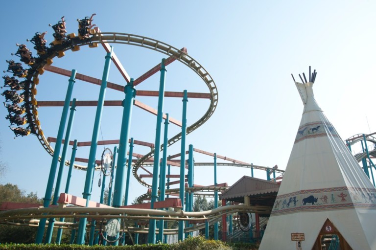 Bobbejaanland general view including roller coaster