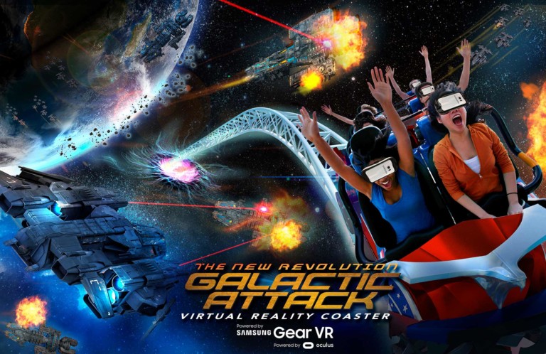 six flags galactic attack mixed reality vr coaster