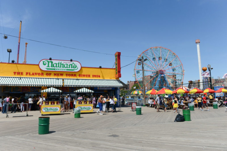 coney island boardwalk nathans