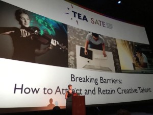 Clara Rice at TEA SATE conference, creative talent