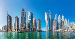 UAE panorama of dubai marina UAE