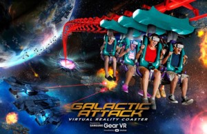 Six Flags Galactic Attack virtual reality roller coaster mixed reality