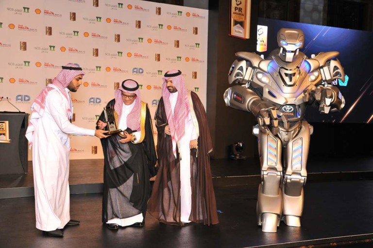 Titan the Robot Accepts 'Best Marketing Campaign' Award on Behalf of Toyota