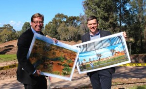 Taronga Western Plains Zoo Matt Fuller and Troy Grant at Pridelands announcement August 2016