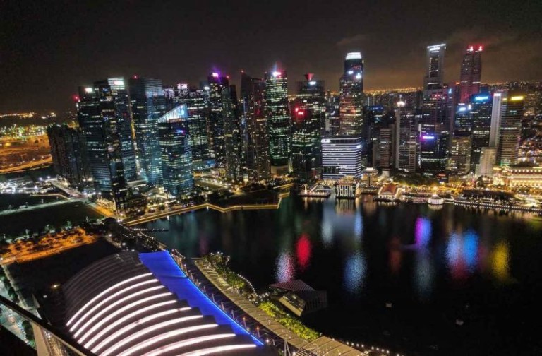 singapore skyline night