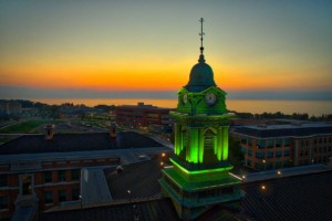 Sheldon Hall at sunset Oswego