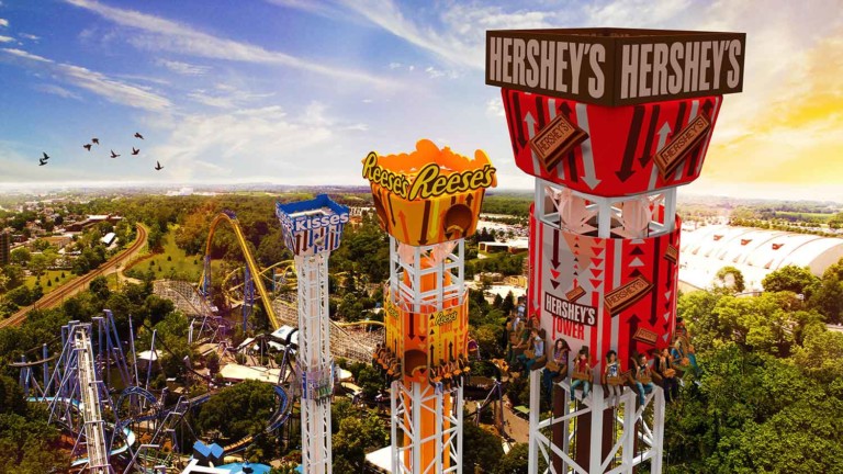 hersheypark triple tower aerial