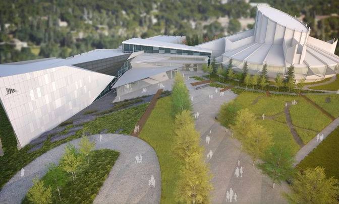 artist rendering of the new exterior at Telus World of Science