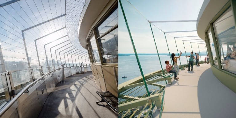 space needle before and after observation deck