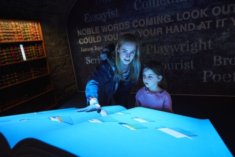 girl and mother at epic irish emigration museum