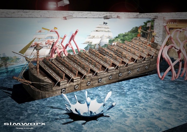 Concept art of the planned Piratas de Bacalar attraction for Amikoo Resort Destination Theme Park, designed by Simworx.