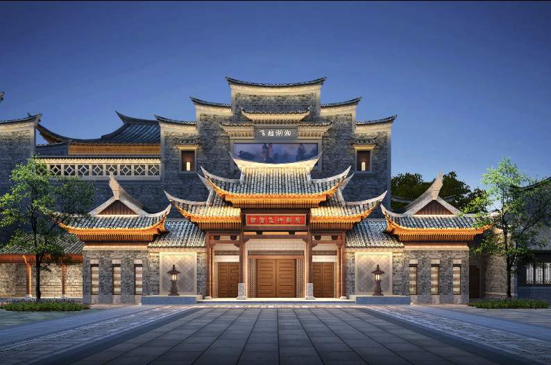 rendering of beautiful hunan entrance building CAVU flying theatre