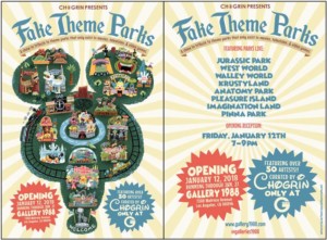 Fake theme park art show poster. Gallery 1988.