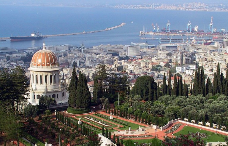 Haifa. Israel, Haifa Port. light show