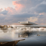 A design rendering of the Suzhou Science & Technology Museum designed by Perkins+Will.