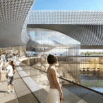 A design rendering of the Suzhou Science & Technology Museum designed by Perkins+Will.