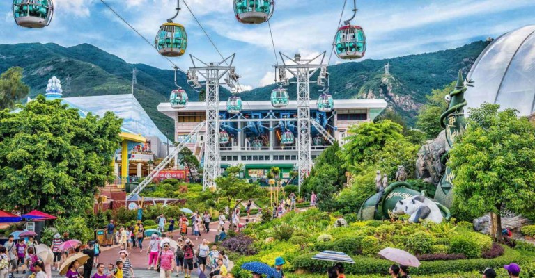 cable car station at hong kong ocean park