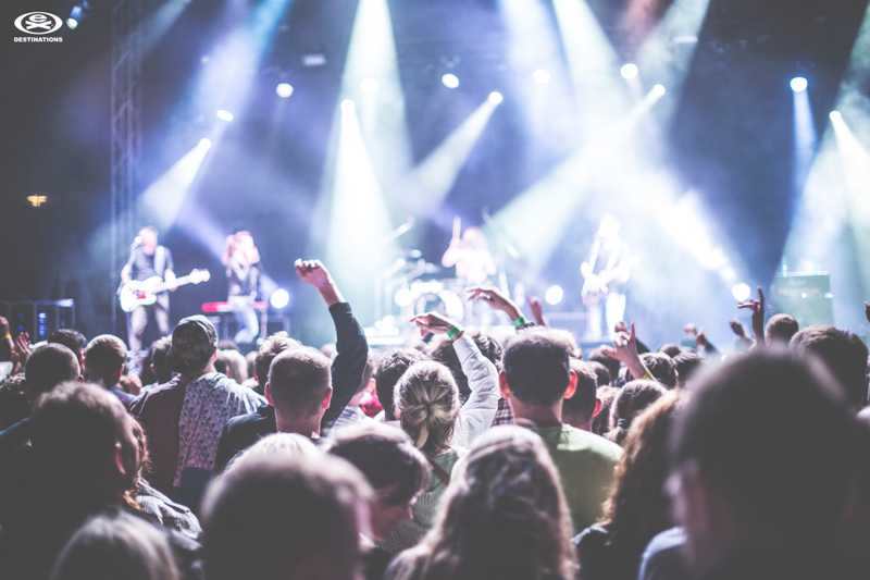 fans watching rock concert