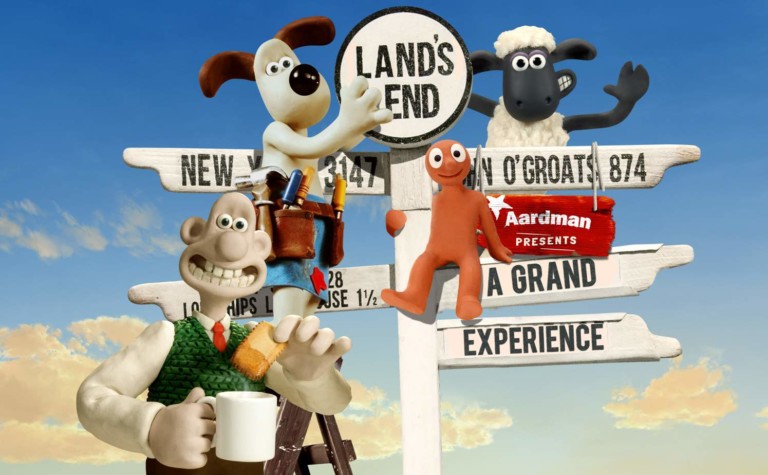 wallace and gromit, morph and shaun the sheep at Land's End