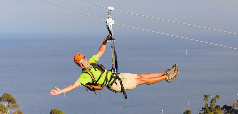 man on catalina zipline karmel shuttle tour