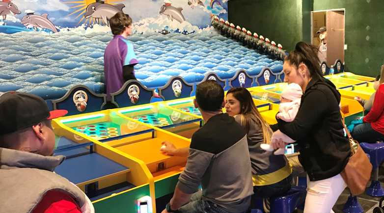 families playing dolphin derby